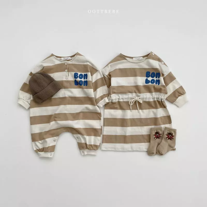 Oott Bebe - Korean Baby Fashion - #babyoutfit - Bonbon Slit One-piece - 5