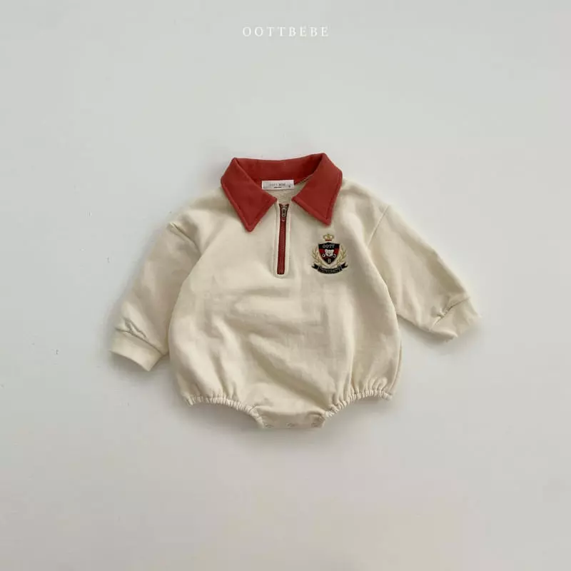 Oott Bebe - Korean Baby Fashion - #babyoutfit - Harvard Collar Bodysuit - 11