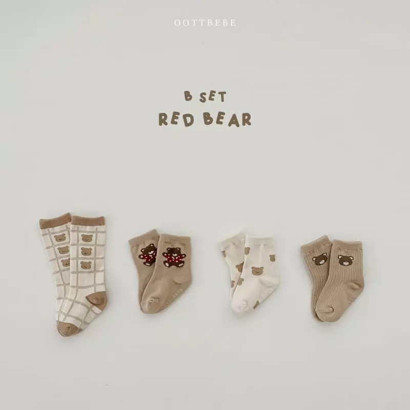 Oott Bebe - Korean Baby Fashion - #babyoutfit - Love Bear Socks - 2