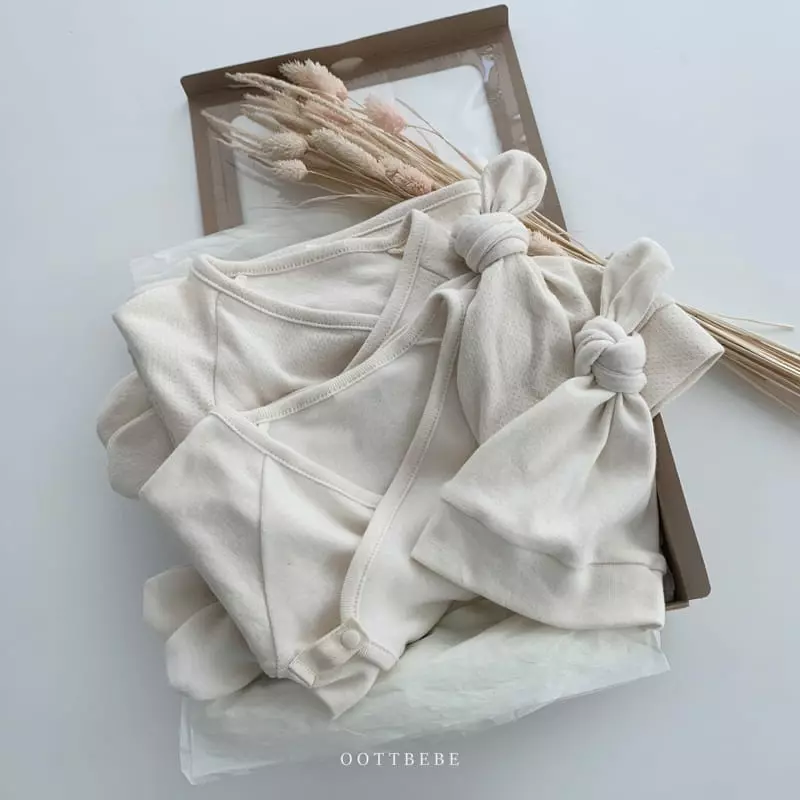 Oott Bebe - Korean Baby Fashion - #babywear - Organic Benet  Babywear Easywear with Bonnet Mesh 
