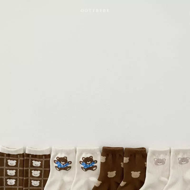 Oott Bebe - Korean Baby Fashion - #babywear - Love Bear Socks - 4