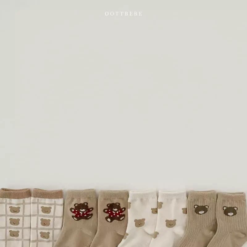 Oott Bebe - Korean Baby Fashion - #onlinebabyshop - Love Bear Socks - 5