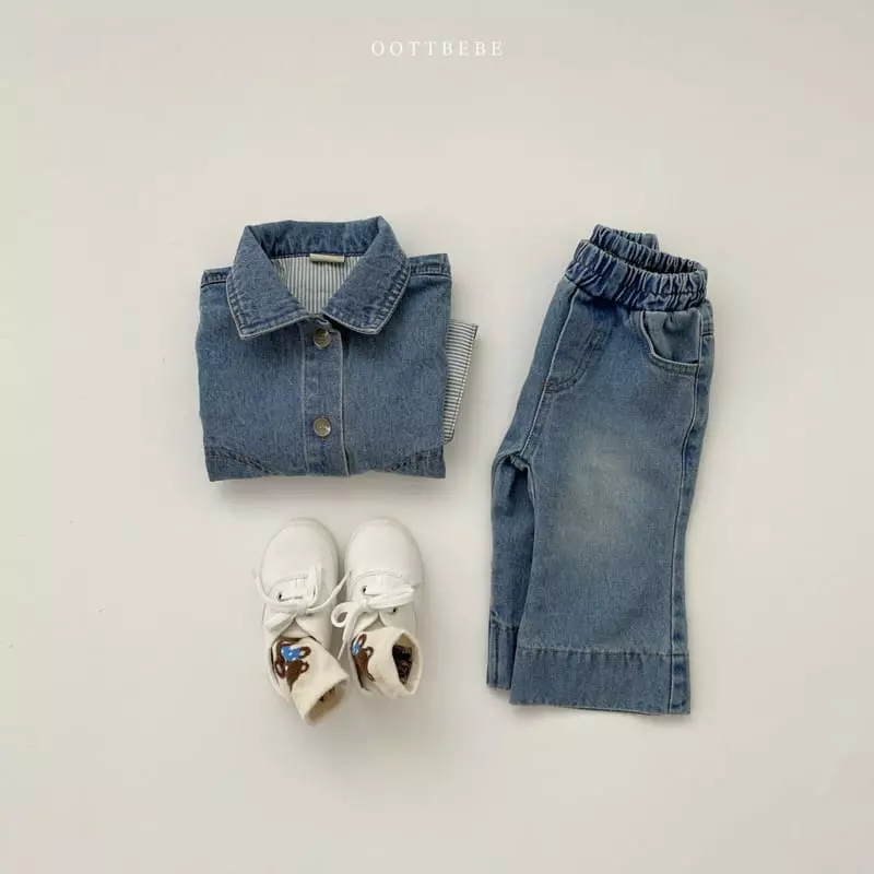 Oott Bebe - Korean Children Fashion - #Kfashion4kids - Love Denim Bootscut Pants - 7