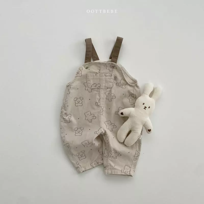 Oott Bebe - Korean Children Fashion - #Kfashion4kids - Bread Bear Overalls