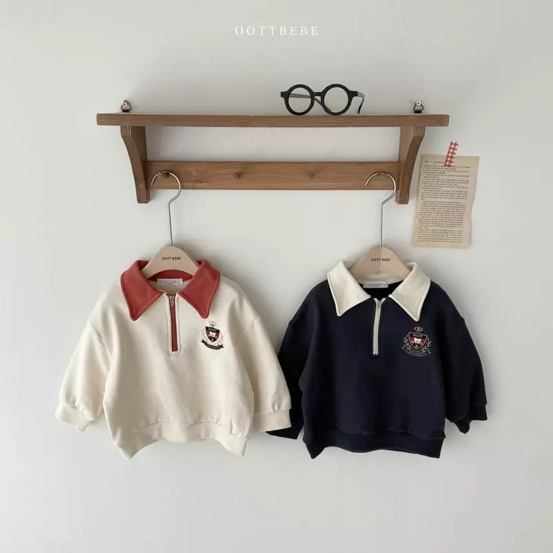 Oott Bebe - Korean Children Fashion - #Kfashion4kids - Harvard Collar Sweatshirt - 10