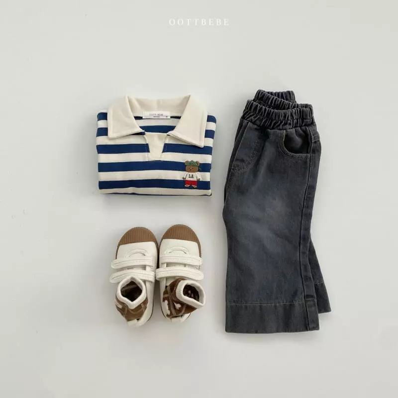 Oott Bebe - Korean Children Fashion - #Kfashion4kids - Sporty Bear Collar Tee - 7