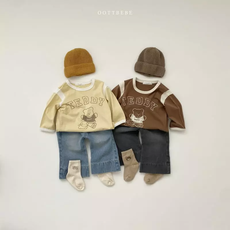 Oott Bebe - Korean Children Fashion - #Kfashion4kids - Celine Bear Slit Tee - 5