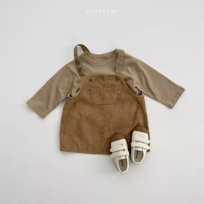 Oott Bebe - Korean Children Fashion - #childofig - Bread Bear Dungarees One-piece - 7