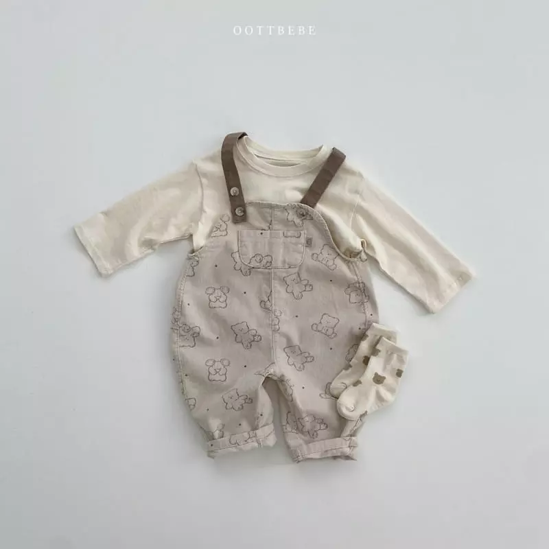 Oott Bebe - Korean Children Fashion - #childofig - Bread Bear Overalls - 6
