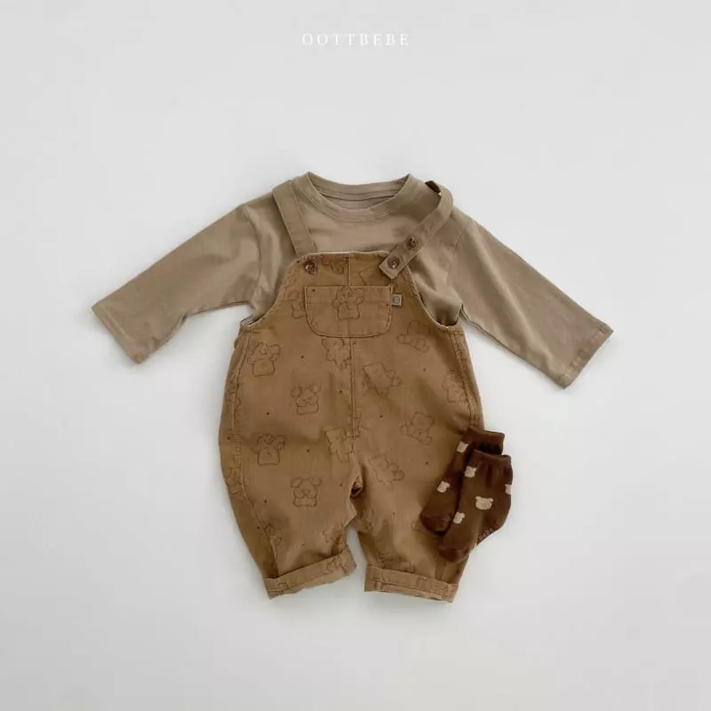 Oott Bebe - Korean Children Fashion - #childofig - Bread Bear Overalls - 7