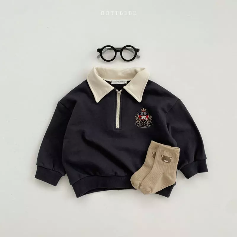 Oott Bebe - Korean Children Fashion - #childofig - Harvard Collar Sweatshirt - 2