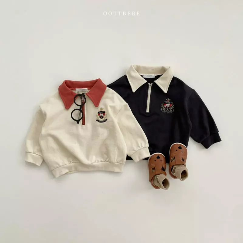 Oott Bebe - Korean Children Fashion - #childrensboutique - Harvard Collar Sweatshirt - 3