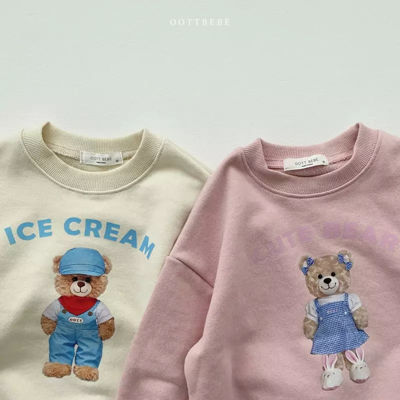 Oott Bebe - Korean Children Fashion - #designkidswear - Ice Cream Bear Sweatshirt - 9