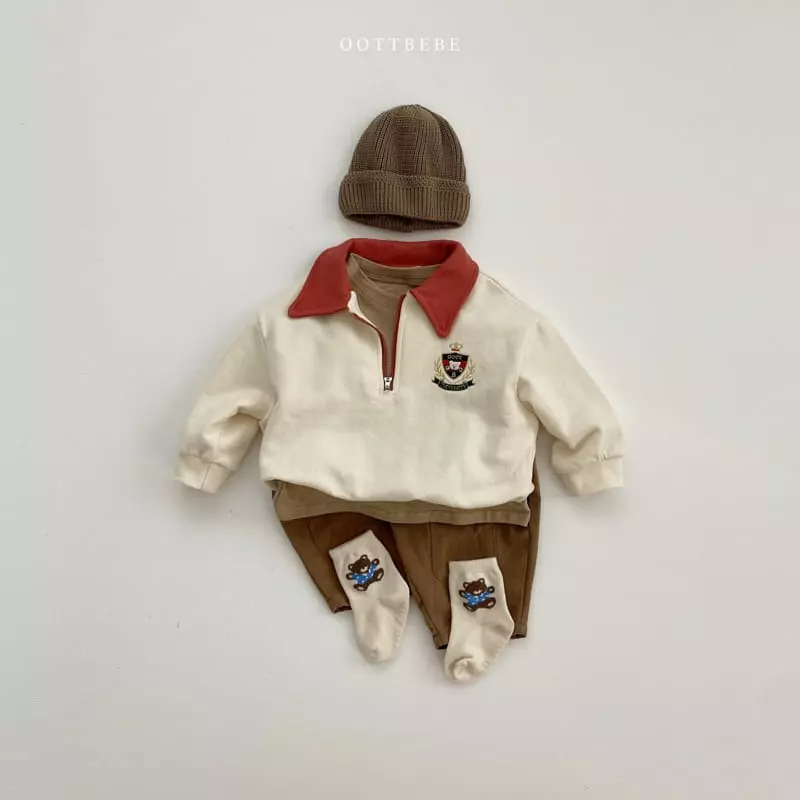 Oott Bebe - Korean Children Fashion - #childrensboutique - Harvard Collar Sweatshirt - 4