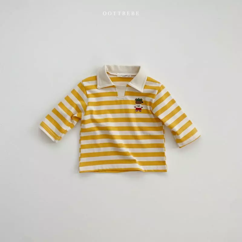 Oott Bebe - Korean Children Fashion - #designkidswear - Sporty Bear Collar Tee