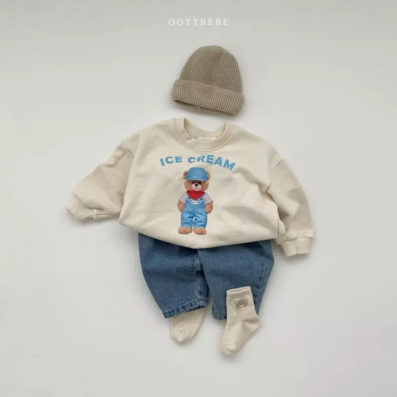 Oott Bebe - Korean Children Fashion - #discoveringself - Ice Cream Bear Sweatshirt - 10