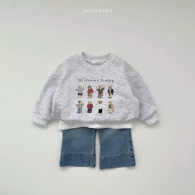 Oott Bebe - Korean Children Fashion - #fashionkids - Love Denim Bootscut Pants - 3