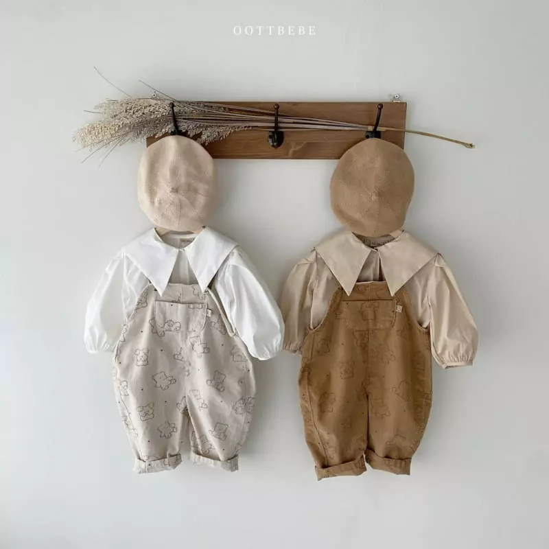 Oott Bebe - Korean Children Fashion - #fashionkids - Bread Bear Overalls - 11