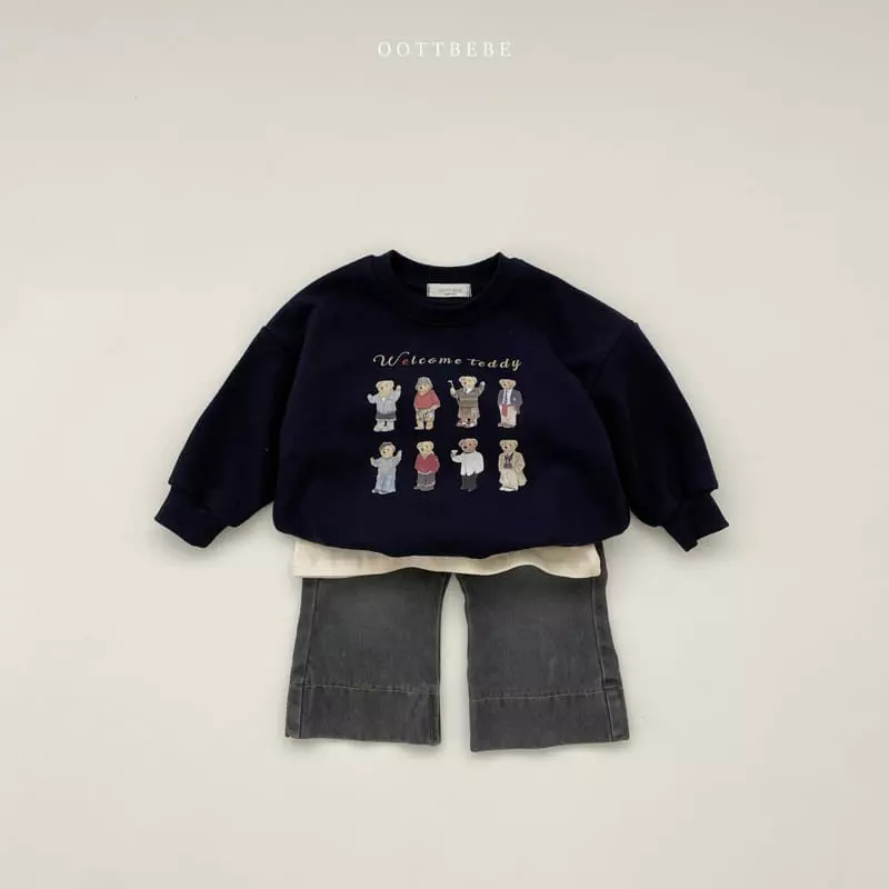 Oott Bebe - Korean Children Fashion - #fashionkids - Love Denim Bootscut Pants - 4