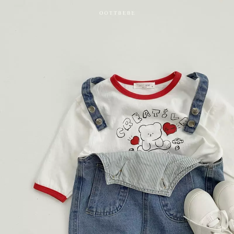 Oott Bebe - Korean Children Fashion - #kidsshorts - Lover Teddy Tee - 3