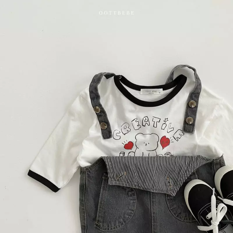 Oott Bebe - Korean Children Fashion - #kidsshorts - Lover Teddy Tee - 4
