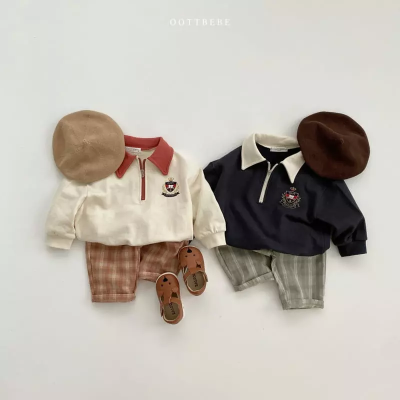 Oott Bebe - Korean Children Fashion - #kidzfashiontrend - Harvard Collar Sweatshirt - 9