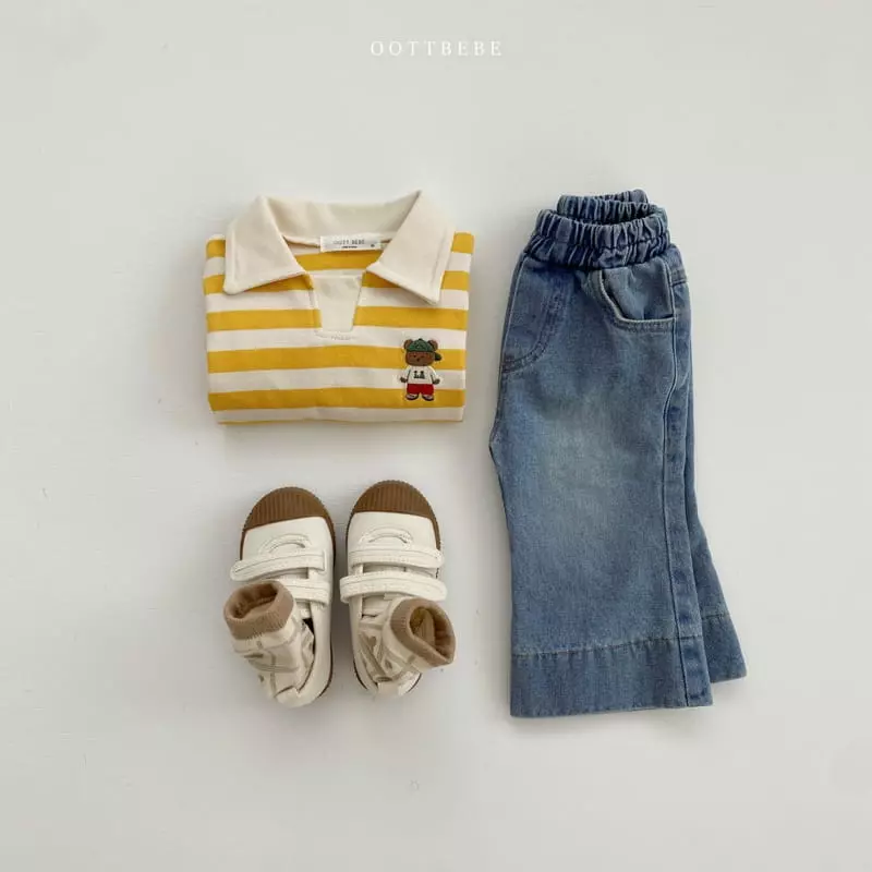 Oott Bebe - Korean Children Fashion - #kidzfashiontrend - Sporty Bear Collar Tee - 6