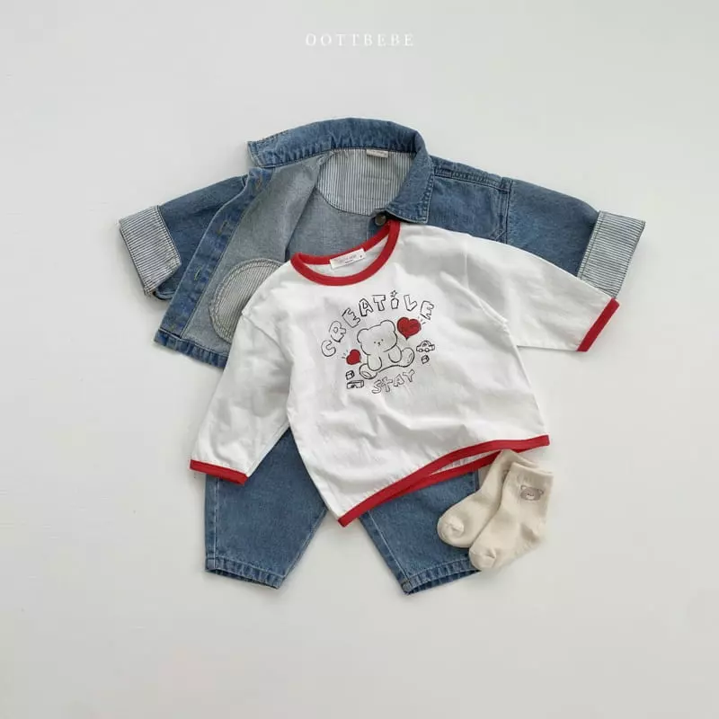 Oott Bebe - Korean Children Fashion - #kidzfashiontrend - Lover Teddy Tee - 5