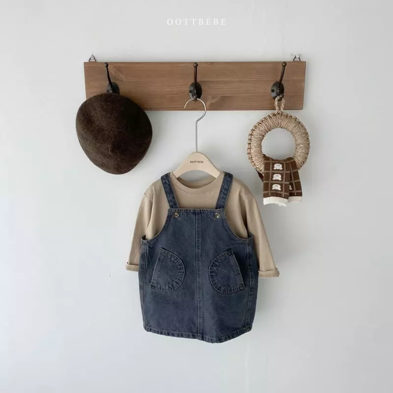 Oott Bebe - Korean Children Fashion - #littlefashionista - Love Denim One-piece - 7