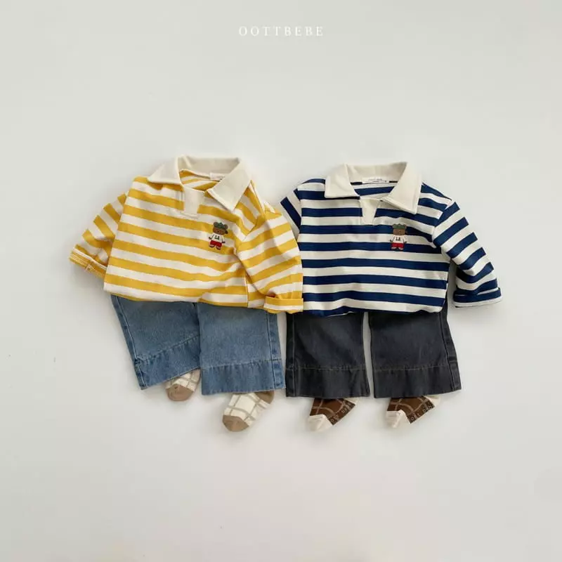 Oott Bebe - Korean Children Fashion - #littlefashionista - Sporty Bear Collar Tee - 8