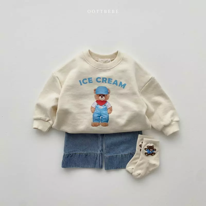 Oott Bebe - Korean Children Fashion - #magicofchildhood - Ice Cream Bear Sweatshirt