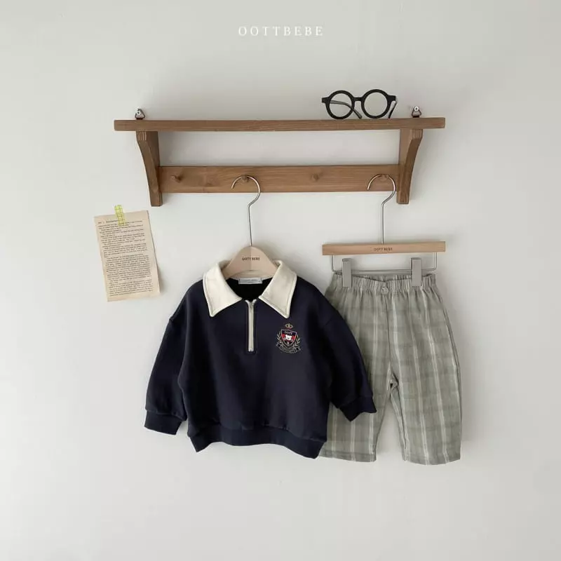 Oott Bebe - Korean Children Fashion - #magicofchildhood - Harvard Collar Sweatshirt - 12