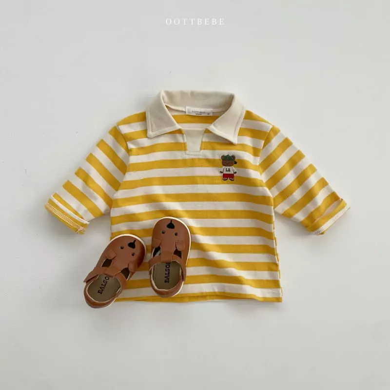 Oott Bebe - Korean Children Fashion - #magicofchildhood - Sporty Bear Collar Tee - 9