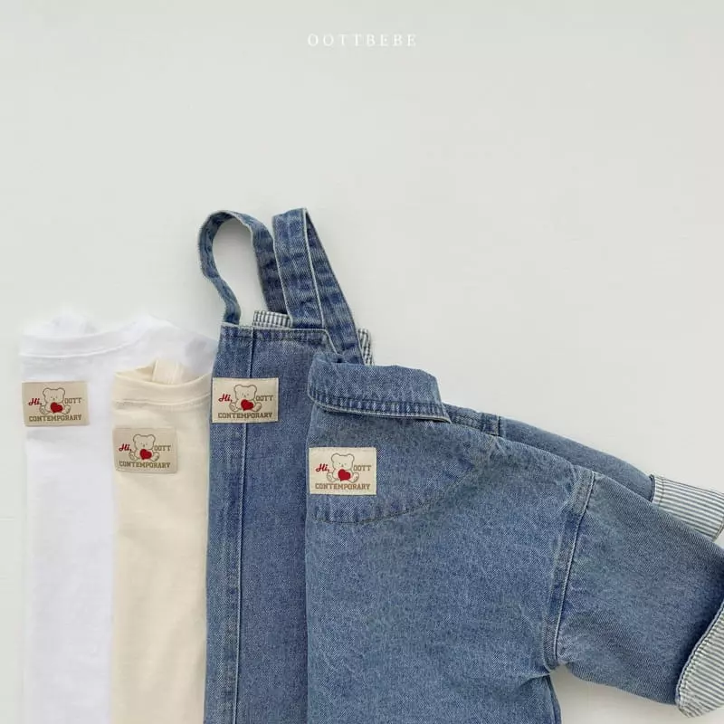 Oott Bebe - Korean Children Fashion - #minifashionista - Love Denim One-piece - 9