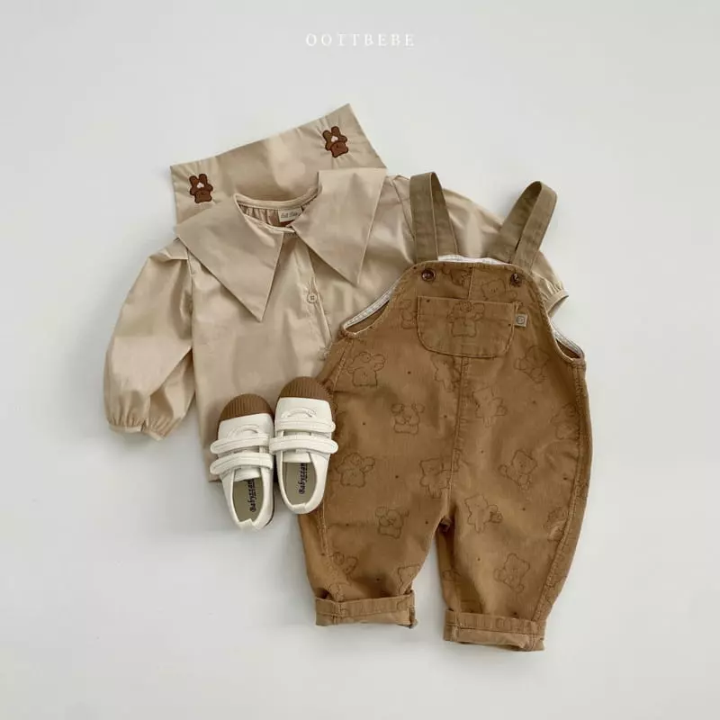 Oott Bebe - Korean Children Fashion - #magicofchildhood - Bread Bear Overalls - 4