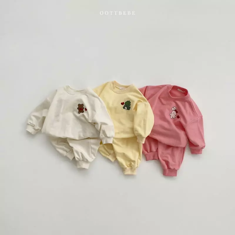 Oott Bebe - Korean Children Fashion - #magicofchildhood - Ani Friend Top Bottom Set - 4
