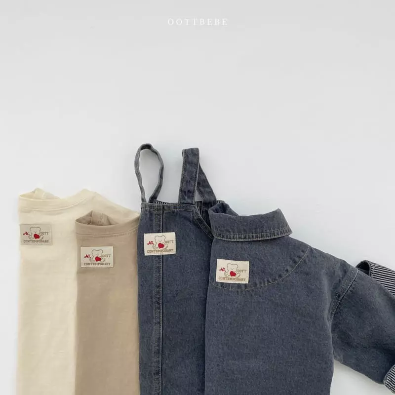 Oott Bebe - Korean Children Fashion - #prettylittlegirls - Love Denim One-piece - 10