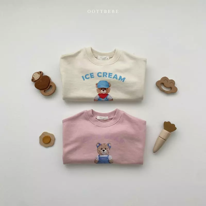 Oott Bebe - Korean Children Fashion - #prettylittlegirls - Ice Cream Bear Sweatshirt - 3