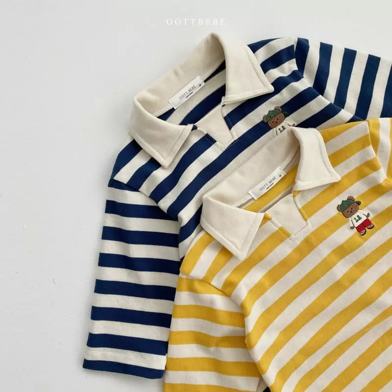 Oott Bebe - Korean Children Fashion - #prettylittlegirls - Sporty Bear Collar Tee - 11