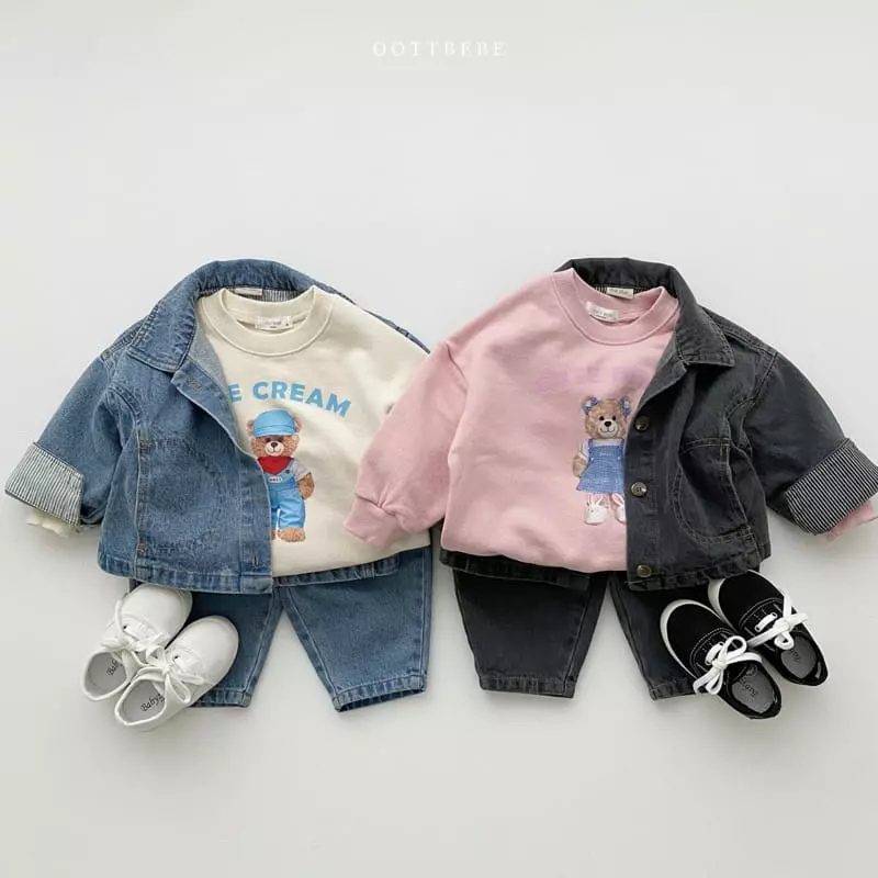 Oott Bebe - Korean Children Fashion - #stylishchildhood - Ice Cream Bear Sweatshirt - 6