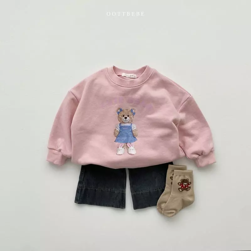 Oott Bebe - Korean Children Fashion - #todddlerfashion - Love Denim Bootscut Pants - 12