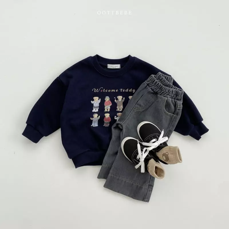 Oott Bebe - Korean Children Fashion - #todddlerfashion - Dandy Bear Sweatshirt - 2