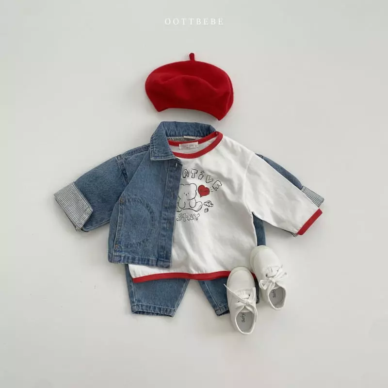 Oott Bebe - Korean Children Fashion - #toddlerclothing - Lover Teddy Tee - 12