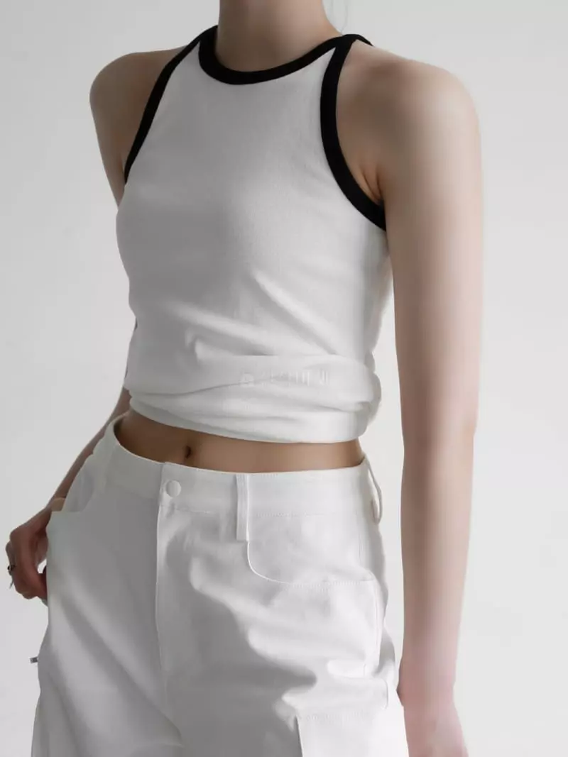 Paper Moon - Korean Women Fashion - #momslook - Color Sleeveless Top - 2