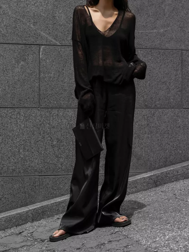 Paper Moon - Korean Women Fashion - #momslook - Summer V Neck Knit