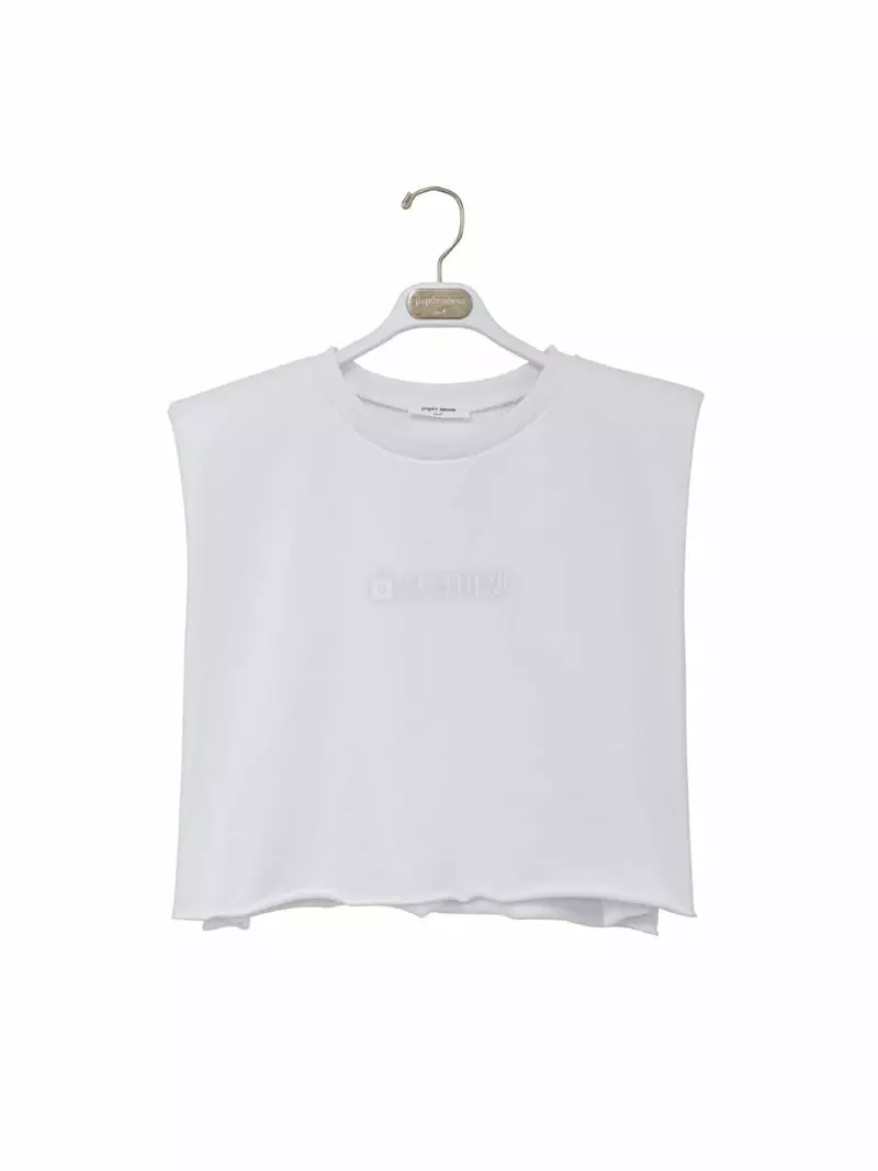 Paper Moon - Korean Women Fashion - #momslook - Shoulder Crop Sweatshirt - 3