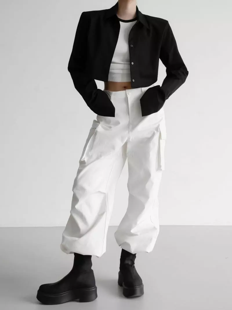 Paper Moon - Korean Women Fashion - #momslook - Shoulder Crop Shirt - 6
