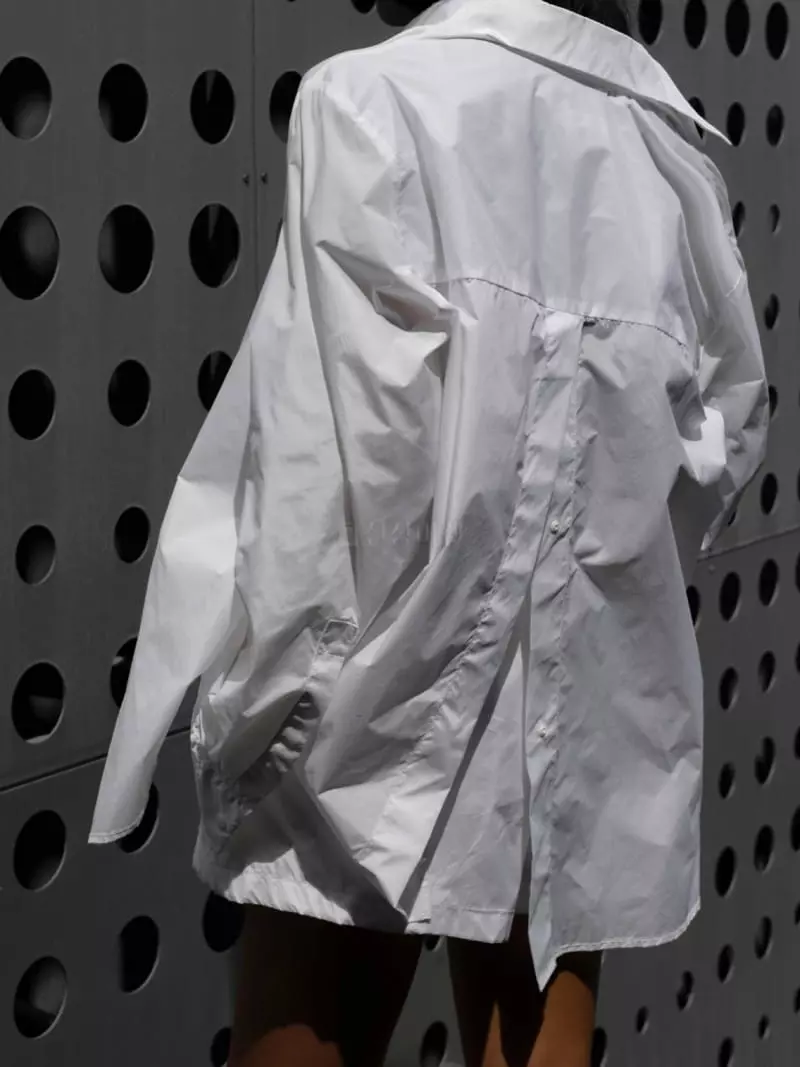 Paper Moon - Korean Women Fashion - #momslook - Nylon Back Slit Detail Shirt - 7