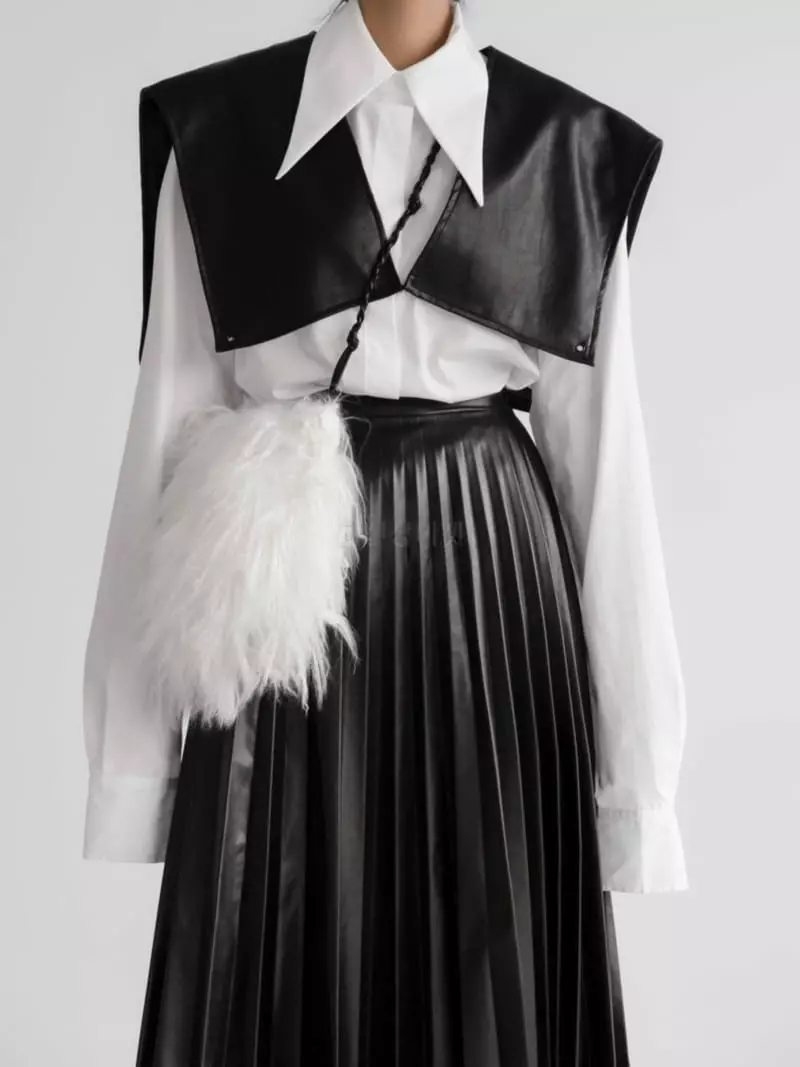 Paper Moon - Korean Women Fashion - #restrostyle - Point Collar Slim Shirt