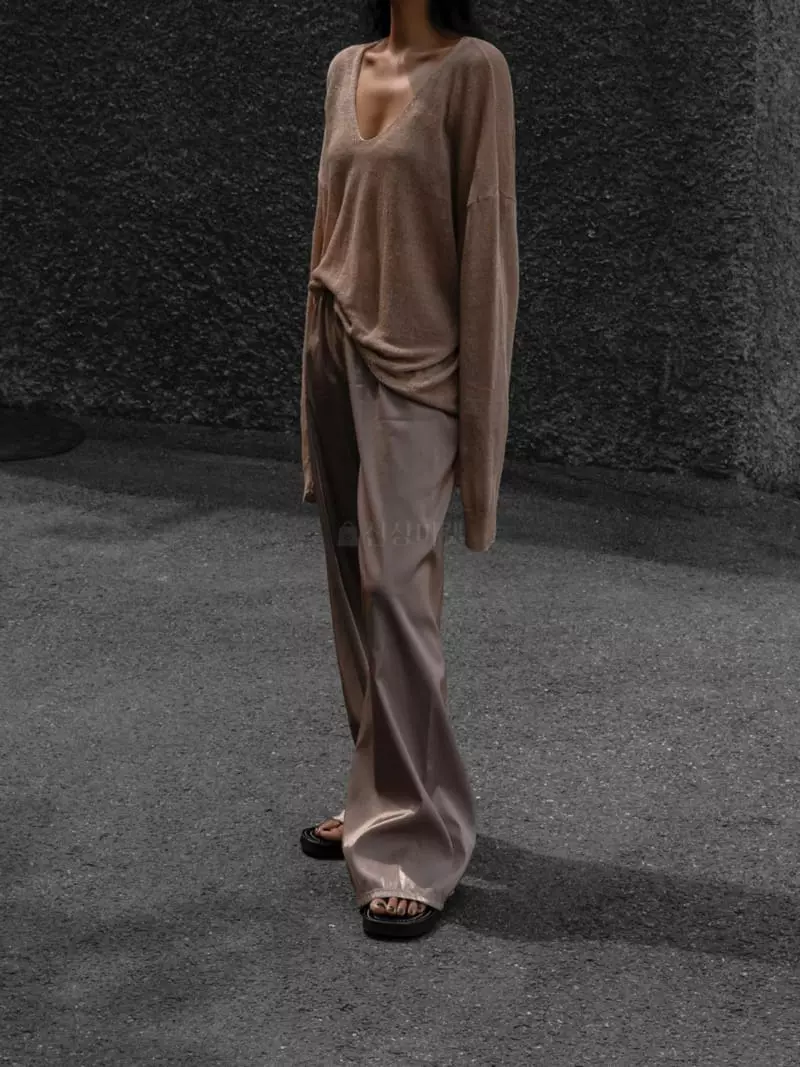 Paper Moon - Korean Women Fashion - #womensfashion - Summer V Neck Knit - 6